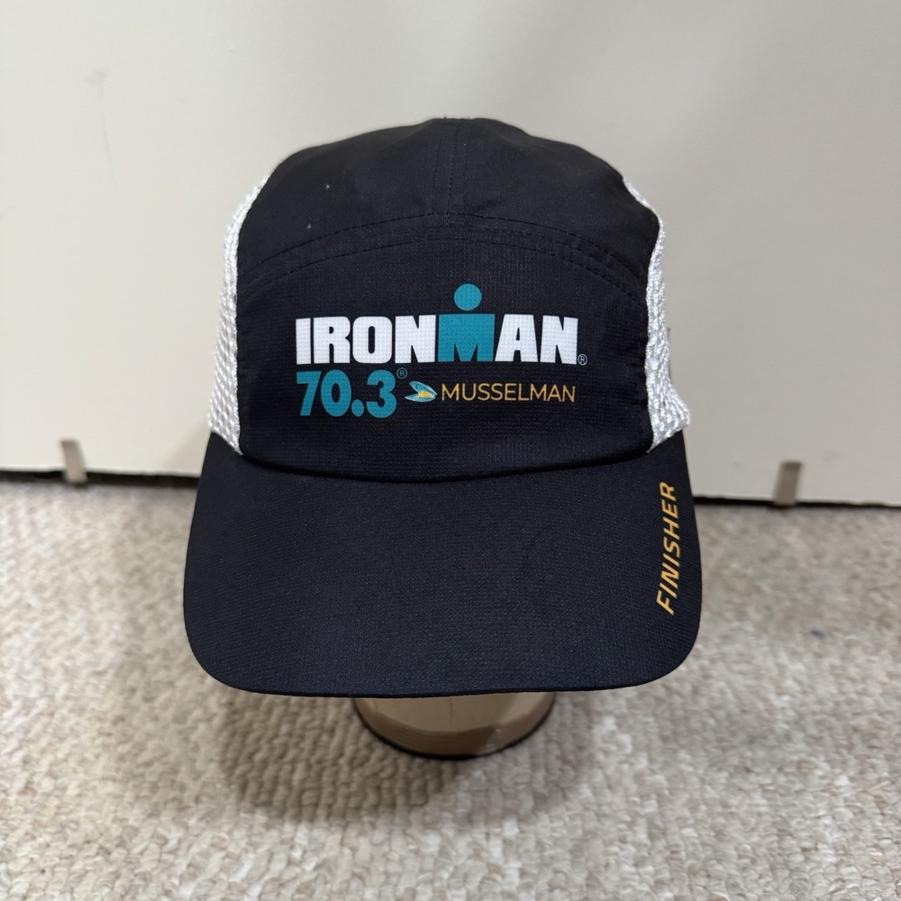 BOCO Gear IRONMAN 70.3 Musselman Triathlon Finisher Hat Cap Black Mesh